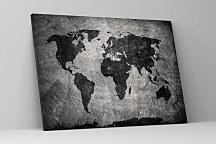 Obraz Mapa sveta čiernobiela 1387